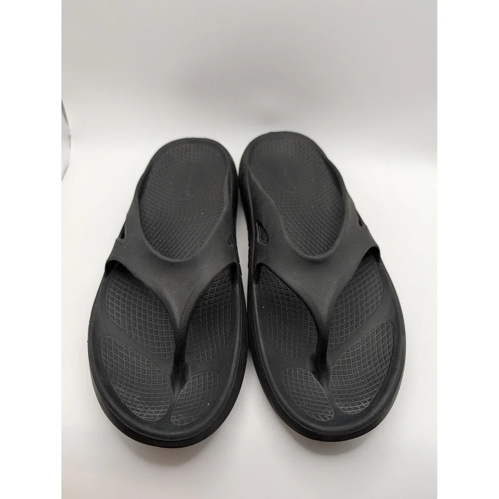 OOFOS OOriginal Thong Sandal Black Mens 10 Womens 12 Recovery Flip Flops EU 43